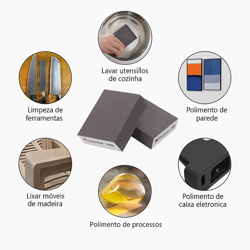 Kit Esponja de Lixa Multifuncional - Loja Andobra