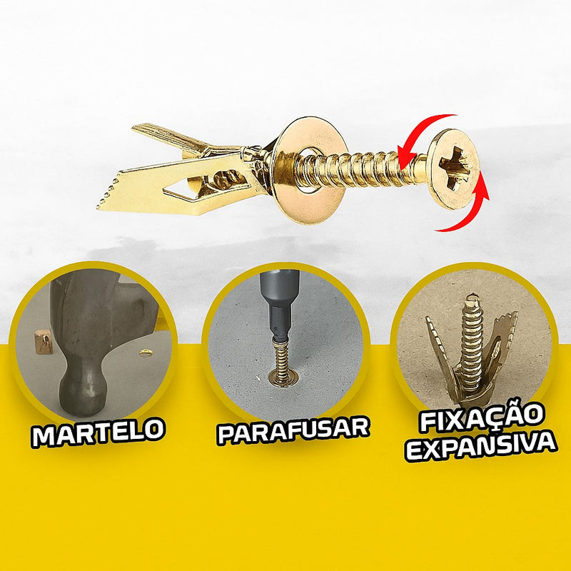 Kit Bucha Metálica Fixdobra – Parafusos + Buchas  50/100 Pçs