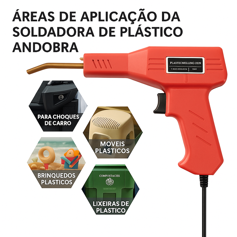 Soldadora de plástico + kit de grampos metálicos