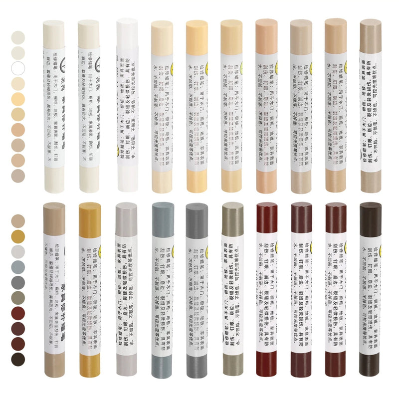 Kit Giz Cera Reparadora de Móveis – 20 Cores Sortidas