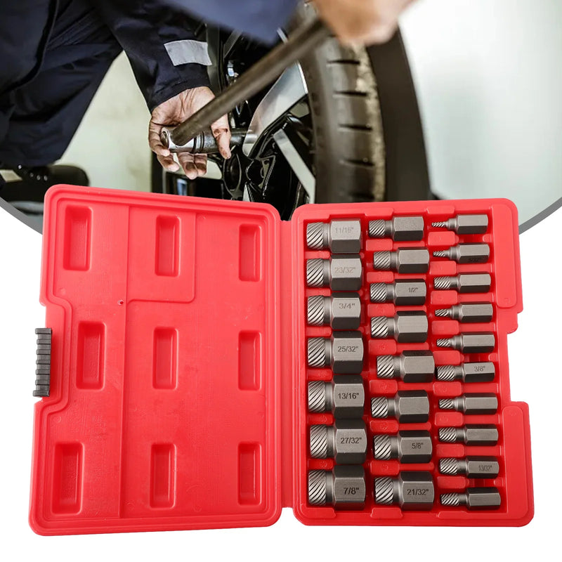 Kit Extrator de Parafusos 25 Peças – Aço Carbono de Alta Resistência Andobra