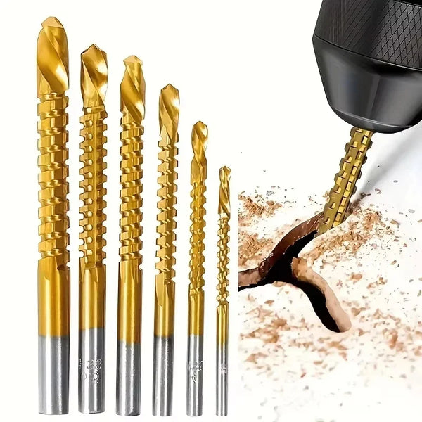 kit Brocas de Corte Lateral Espiral de 3 a 8mm com 6 Peças