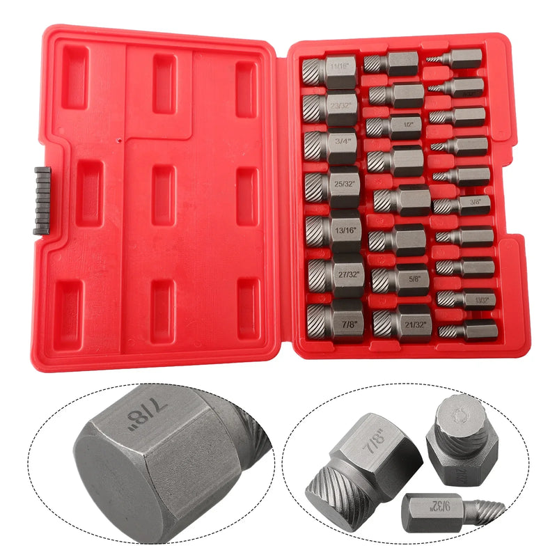 Kit Extrator de Parafusos 25 Peças – Aço Carbono de Alta Resistência Andobra