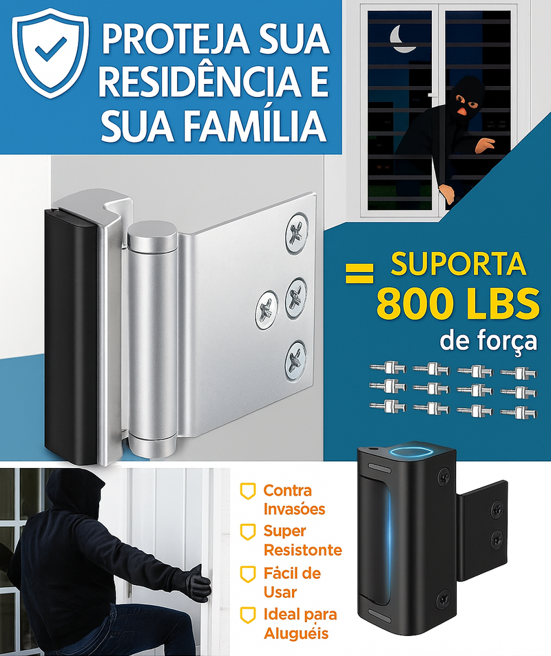 Fechadura de Segurança Reforçada para Portas – Anti-Arrombamento - Loja Andobra