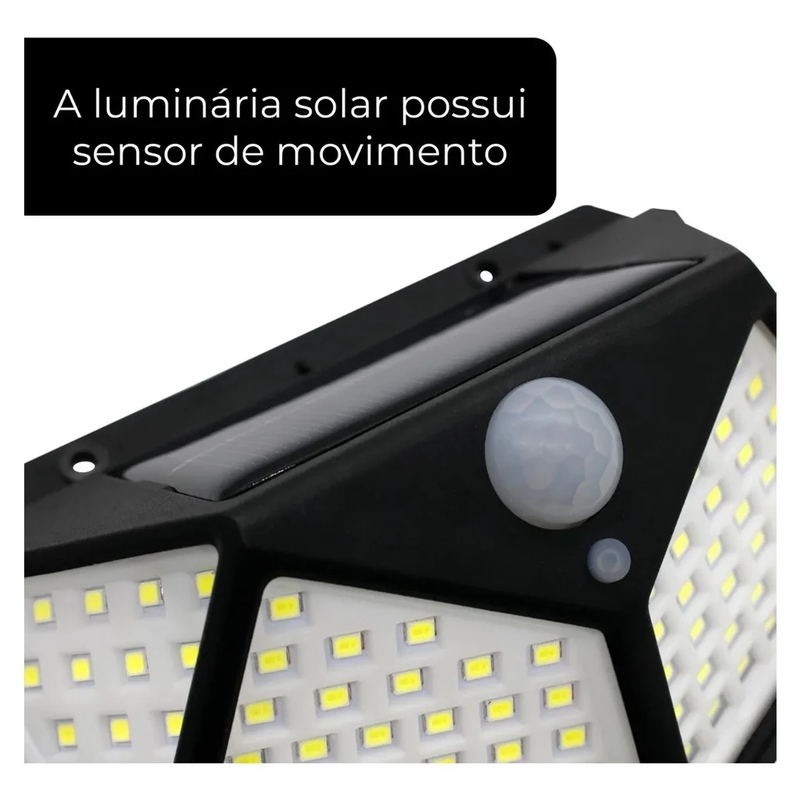 Luminária Solar com Sensor de Movimento 100 LEDs - Loja Andobra