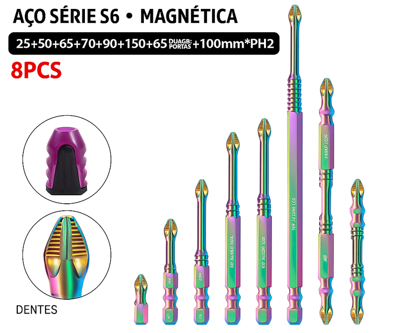 Ponteira Magnética PH2 Color Titanium