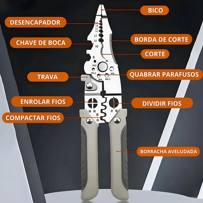 Alicate Multifuncional Eletricista Andobra
