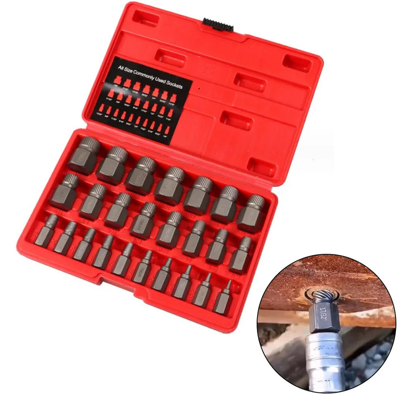 Kit Extrator de Parafusos 25 Peças – Aço Carbono de Alta Resistência Andobra